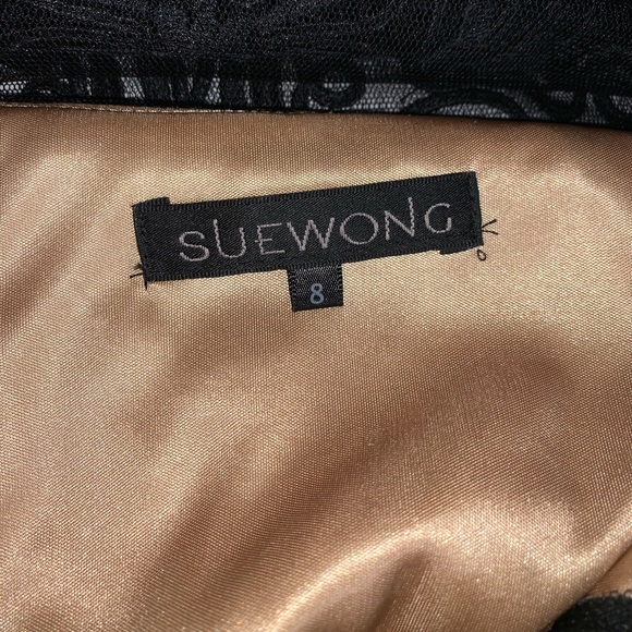 Sue Wong Cap Sleeve Scoop Neck Lace Dress & Jacket - Picture 7 of 8